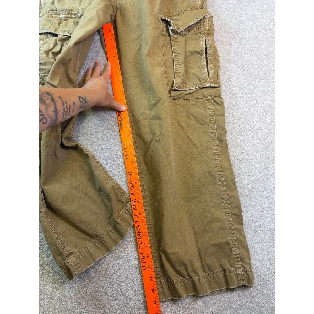 American Eagle Cargo Pants Men 32x30 Tan Ripstop AE-3 Field Trousers y2k Grunge